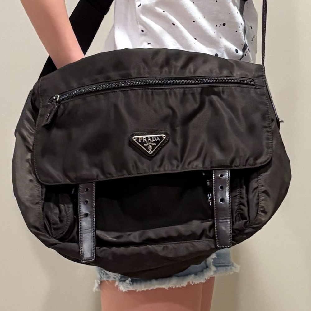 Prada Brown Crossbody Bag with Iconic Logo
